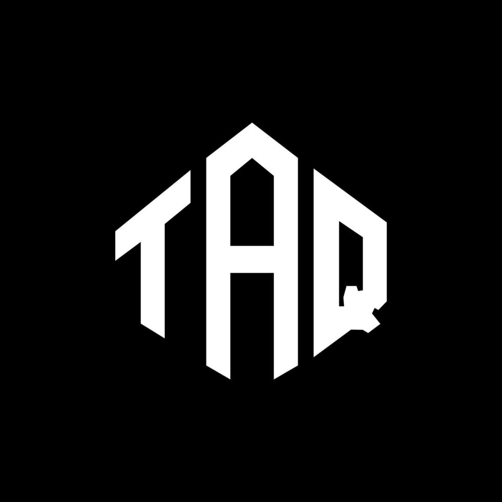 diseño de logotipo de letra taq con forma de polígono. diseño de logotipo en forma de cubo y polígono taq. taq hexágono vector logo plantilla colores blanco y negro. monograma taq, logotipo empresarial y inmobiliario.