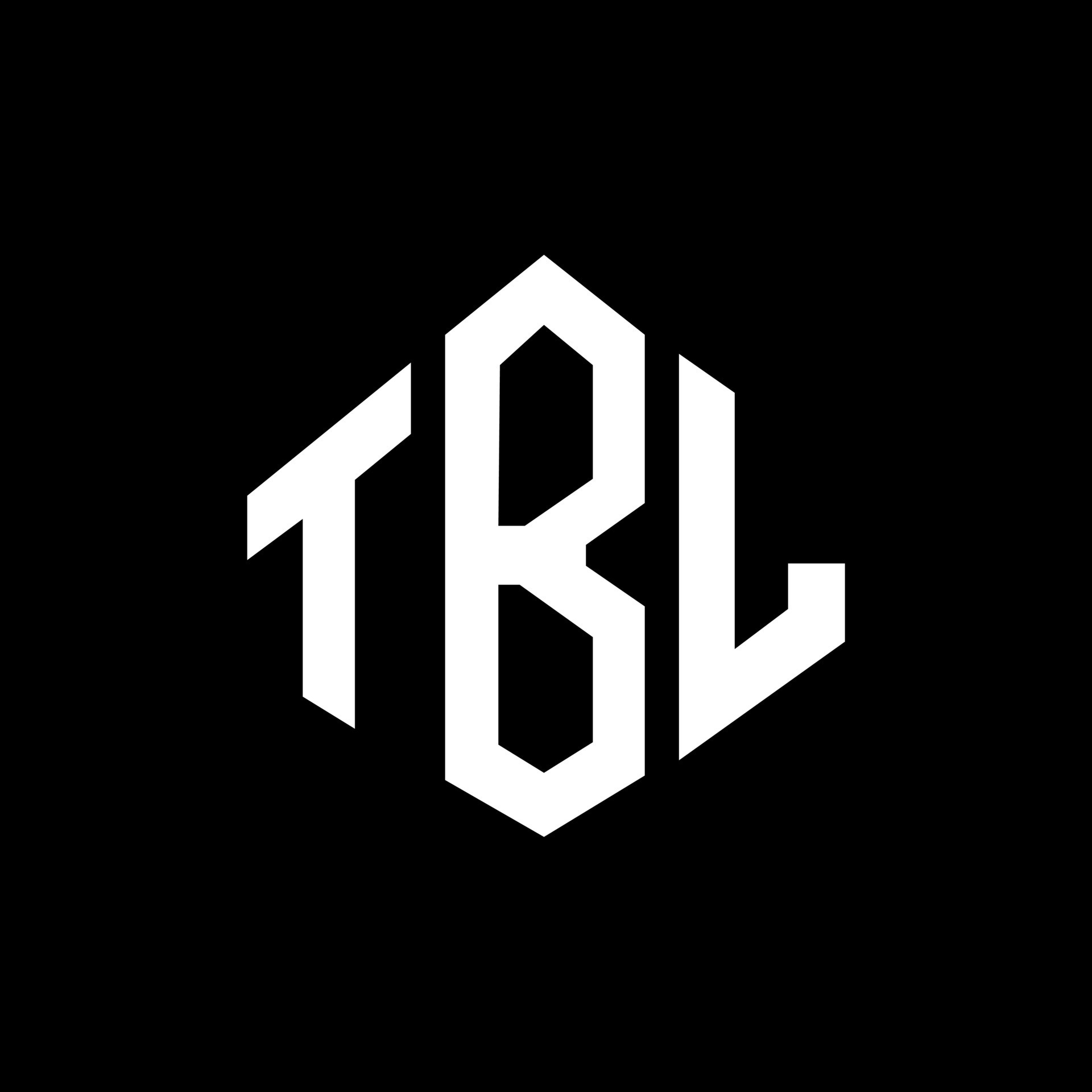 TBL letter logo design with polygon shape. TBL polygon and cube shape