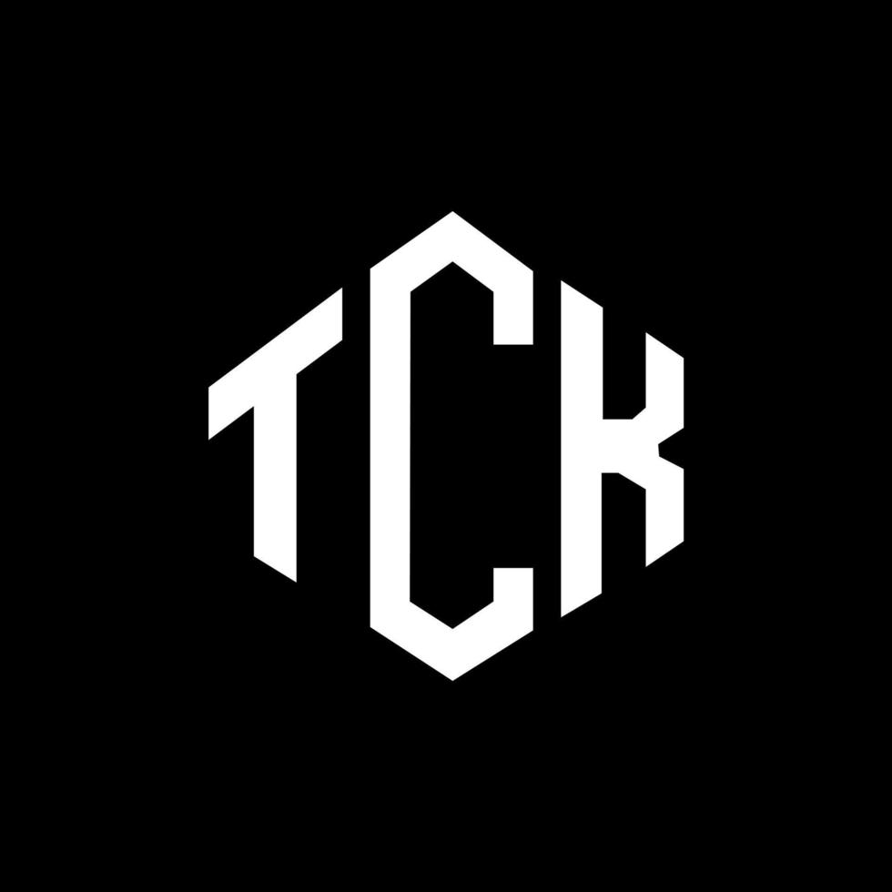 diseño de logotipo de letra tck con forma de polígono. diseño de logotipo en forma de cubo y polígono tck. tck hexágono vector logo plantilla colores blanco y negro. monograma tck, logotipo comercial e inmobiliario.