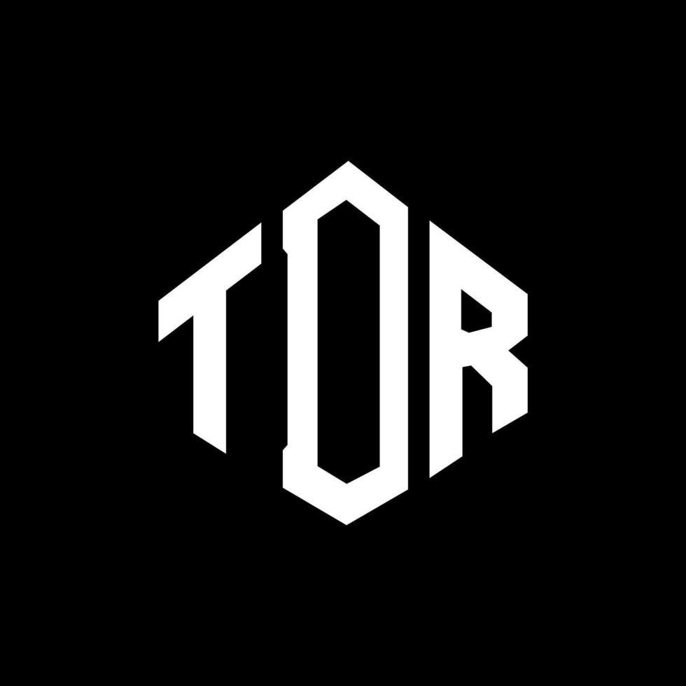 TDR letter logo design with polygon shape. TDR polygon and cube shape logo design. TDR hexagon vector logo template white and black colors. TDR monogram, business and real estate logo.