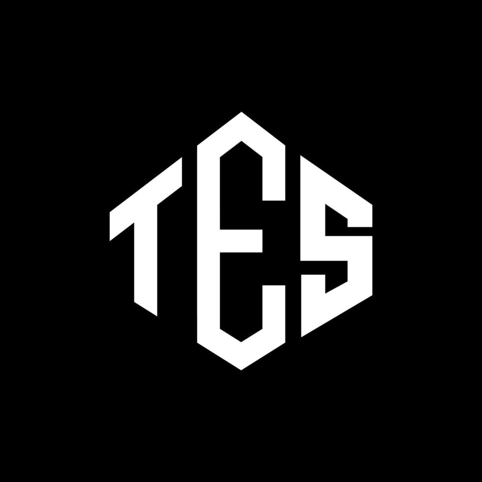TES letter logo design with polygon shape. TES polygon and cube shape logo design. TES hexagon vector logo template white and black colors. TES monogram, business and real estate logo.