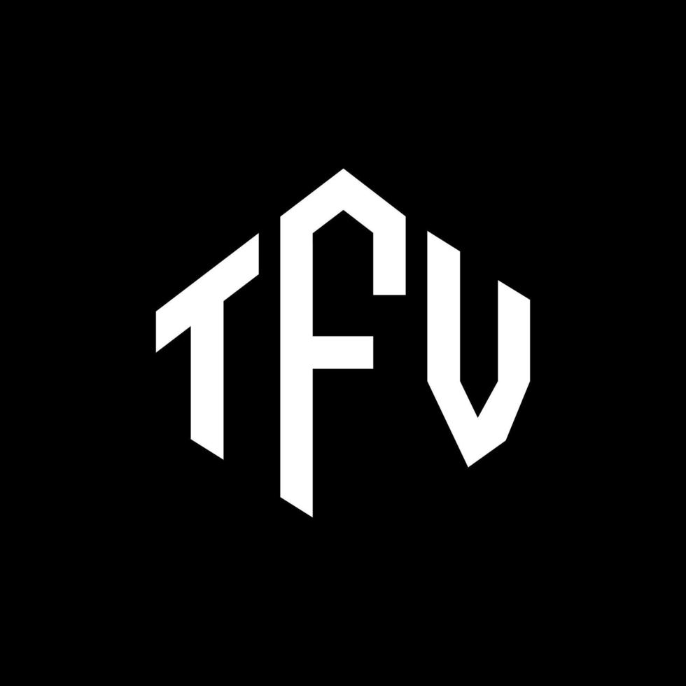 TFV letter logo design with polygon shape. TFV polygon and cube shape logo design. TFV hexagon vector logo template white and black colors. TFV monogram, business and real estate logo.