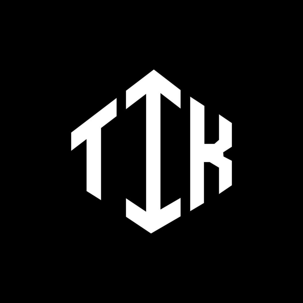 diseño de logotipo de letra tik con forma de polígono. Diseño de logotipo en forma de cubo y polígono tik. plantilla de logotipo vectorial hexágono tik colores blanco y negro. monograma tik, logotipo comercial y inmobiliario. vector