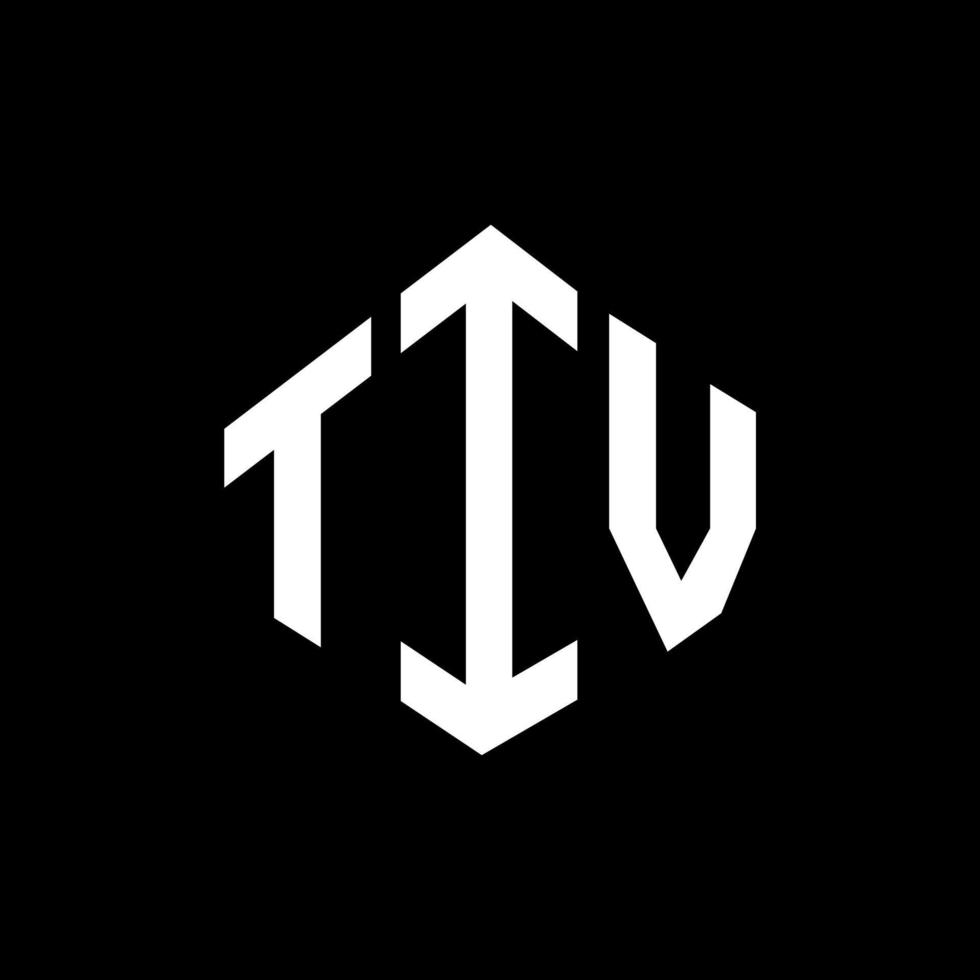 TIV letter logo design with polygon shape. TIV polygon and cube shape logo design. TIV hexagon vector logo template white and black colors. TIV monogram, business and real estate logo.