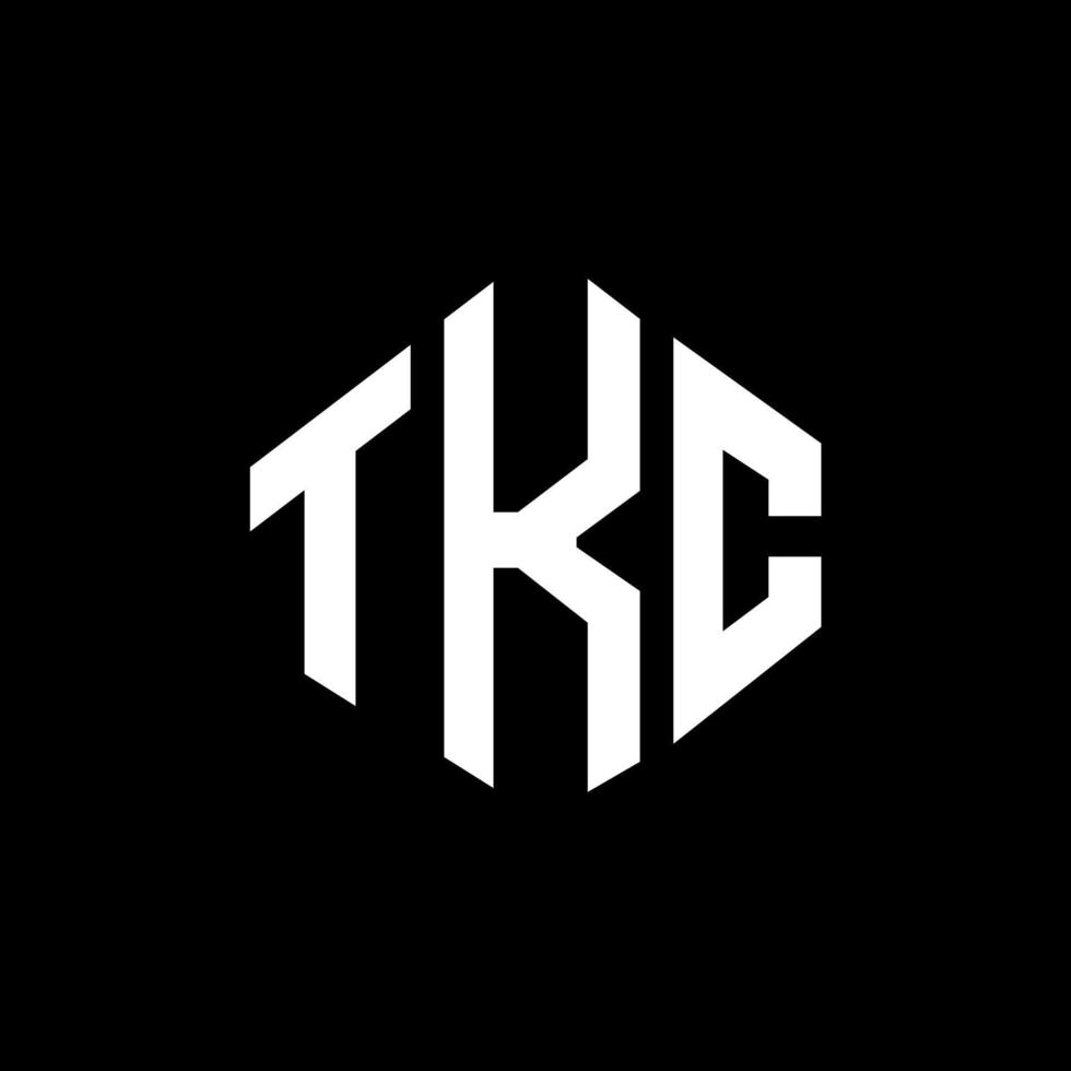 TKC letter logo design with polygon shape. TKC polygon and cube shape logo design. TKC hexagon vector logo template white and black colors. TKC monogram, business and real estate logo.