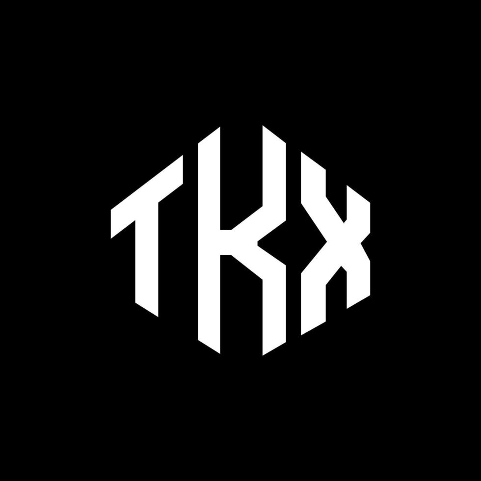 TKX letter logo design with polygon shape. TKX polygon and cube shape logo design. TKX hexagon vector logo template white and black colors. TKX monogram, business and real estate logo.