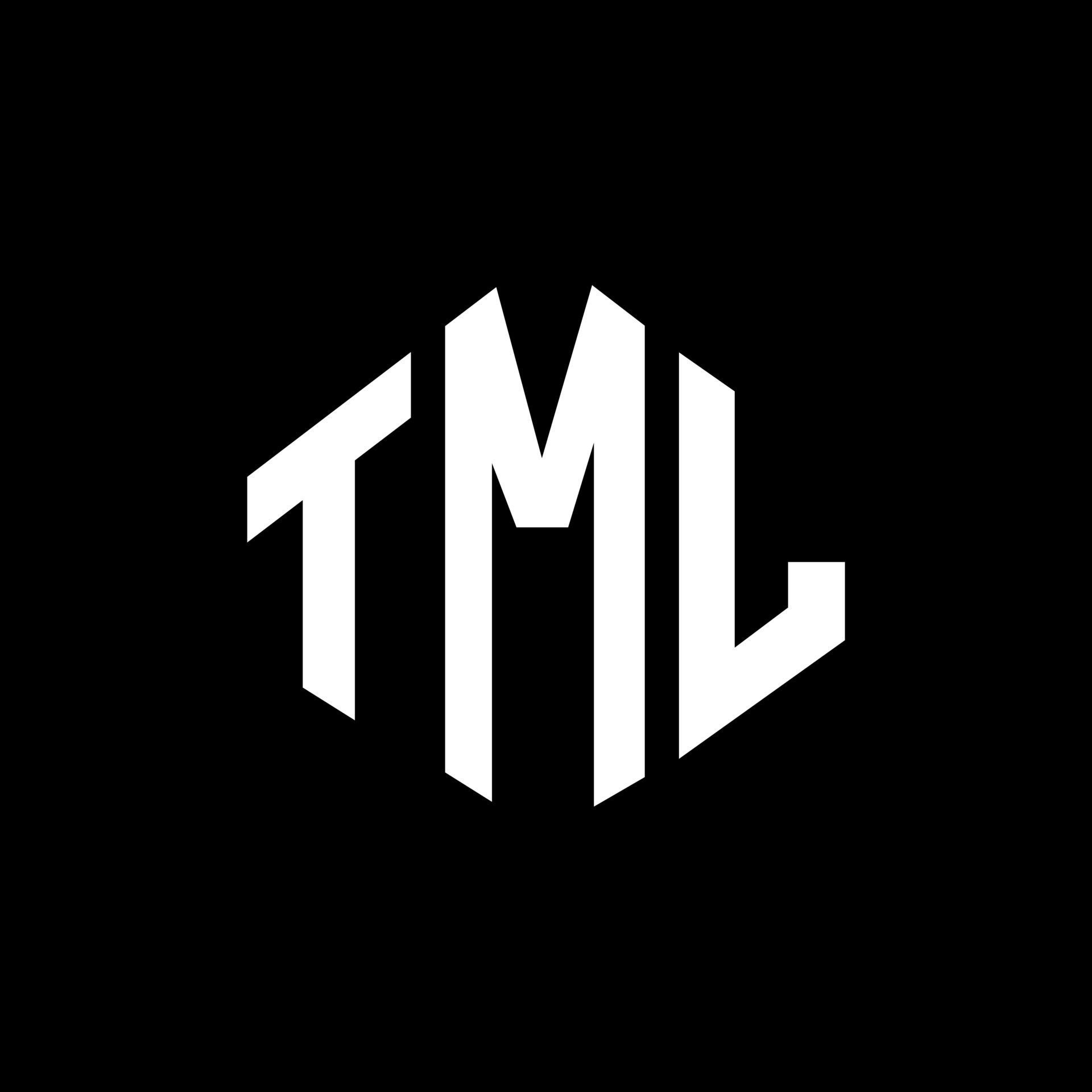 diseño de logotipo de letra tml con forma de polígono. diseño de