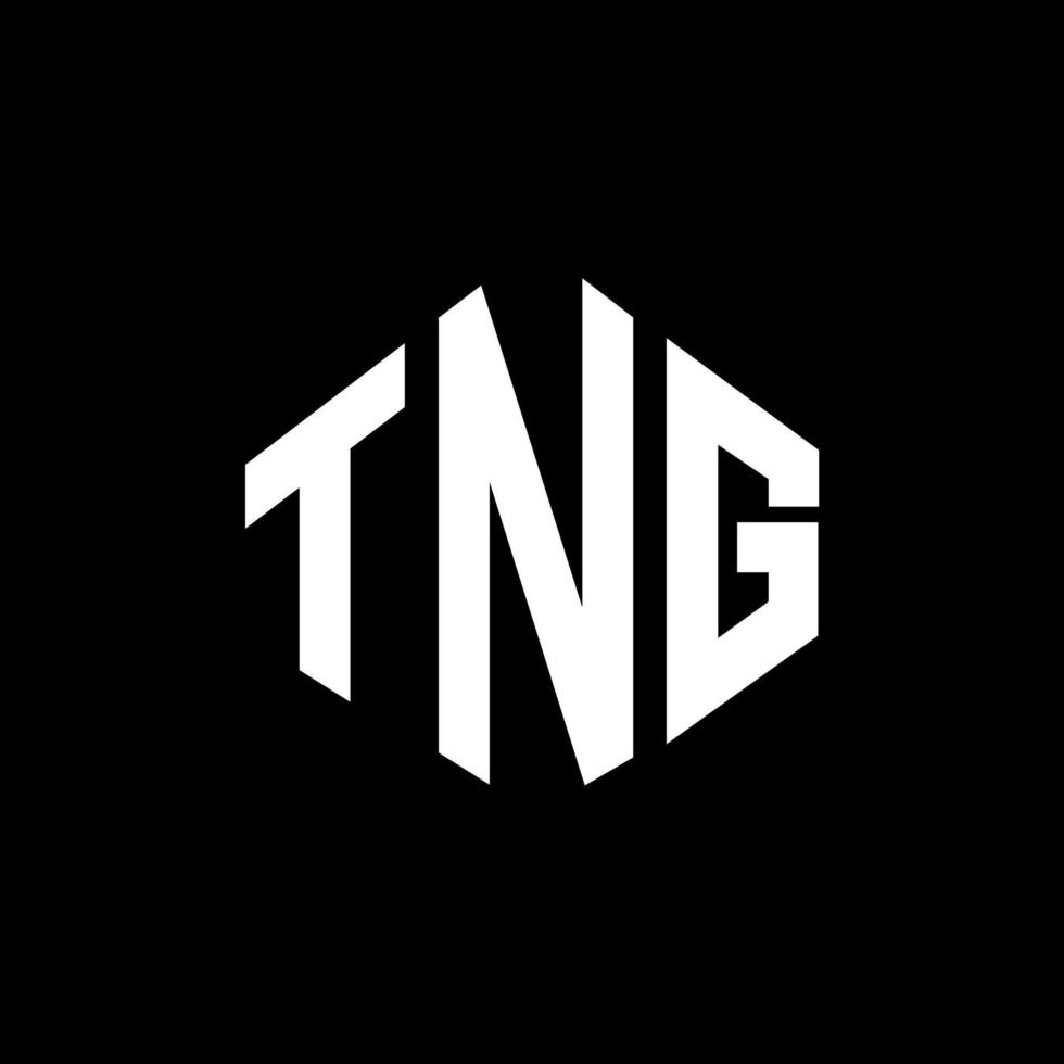 diseño de logotipo de letra tng con forma de polígono. diseño de logotipo en forma de cubo y polígono tng. tng hexágono vector logo plantilla colores blanco y negro. monograma tng, logotipo empresarial y inmobiliario.