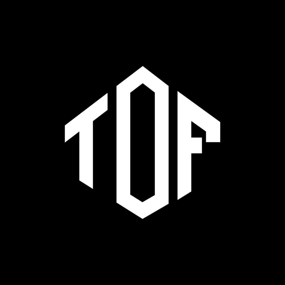 diseño de logotipo de letra tof con forma de polígono. tof polígono y diseño de logotipo en forma de cubo. tof hexágono vector logo plantilla colores blanco y negro. monograma tof, logotipo comercial e inmobiliario.