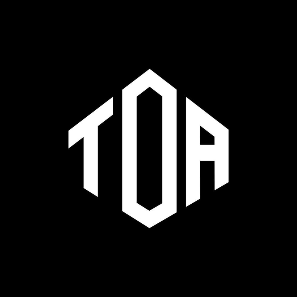 TOA letter logo design with polygon shape. TOA polygon and cube shape logo design. TOA hexagon vector logo template white and black colors. TOA monogram, business and real estate logo.