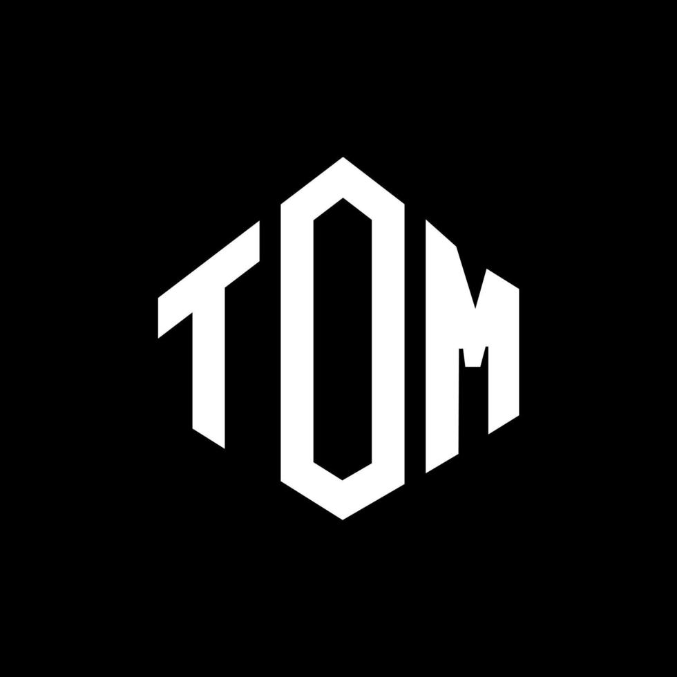 TOM letter logo design with polygon shape. TOM polygon and cube shape logo design. TOM hexagon vector logo template white and black colors. TOM monogram, business and real estate logo.