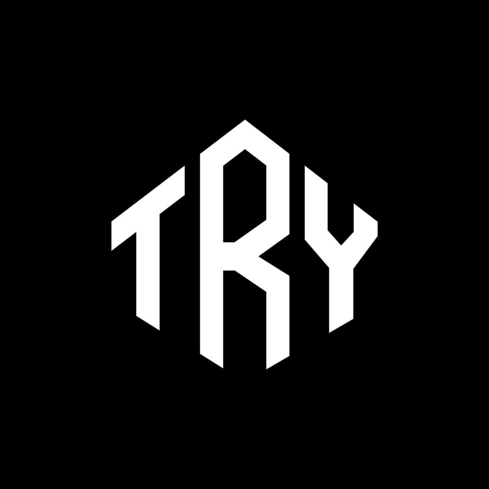 TRY letter logo design with polygon shape. TRY polygon and cube shape logo design. TRY hexagon vector logo template white and black colors. TRY monogram, business and real estate logo.