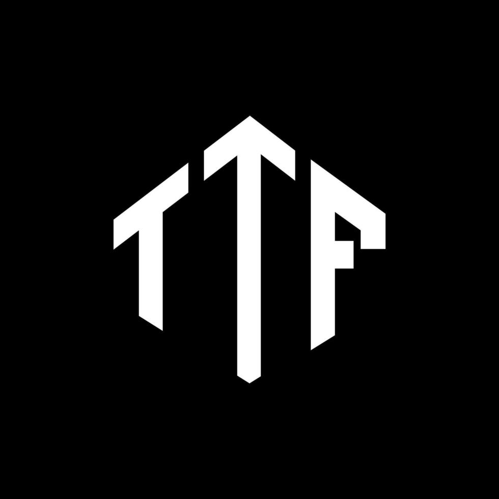 diseño de logotipo de letra ttf con forma de polígono. diseño de logotipo en forma de cubo y polígono ttf. ttf hexágono vector logo plantilla colores blanco y negro. Monograma ttf, logotipo empresarial y inmobiliario.