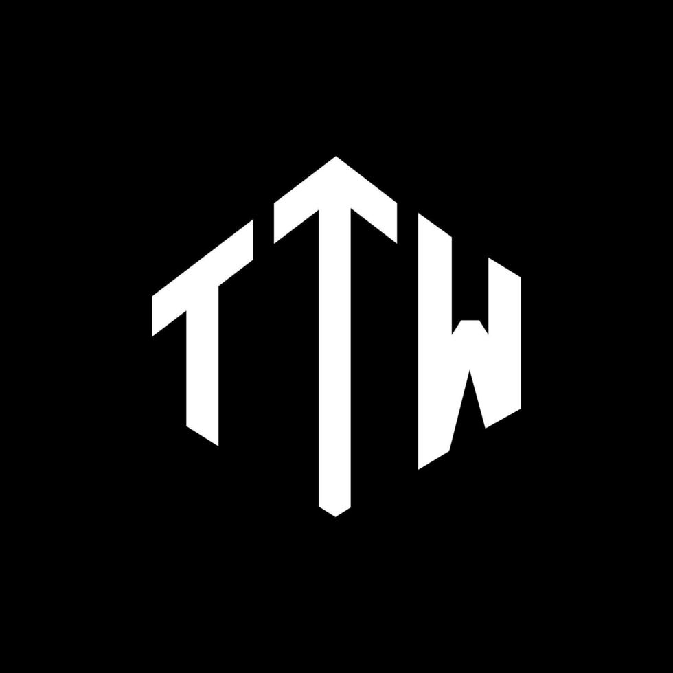 diseño de logotipo de letra ttw con forma de polígono. diseño de logotipo en forma de cubo y polígono ttw. ttw hexágono vector logo plantilla colores blanco y negro. ttw monograma, logotipo comercial e inmobiliario.