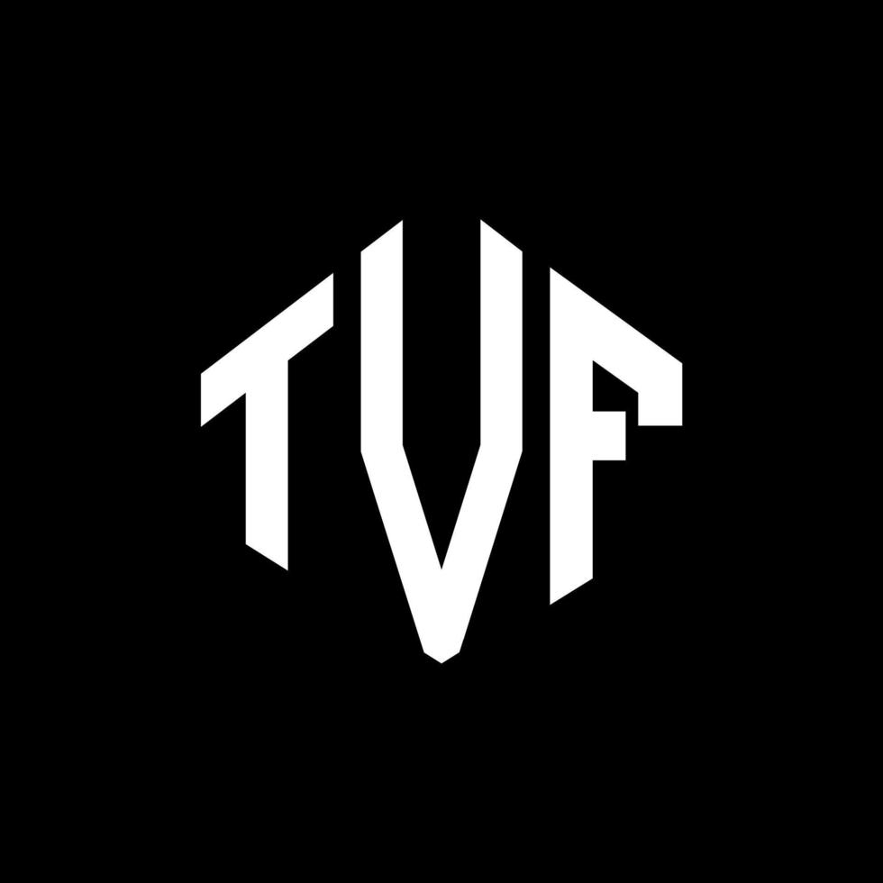 TVF letter logo design with polygon shape. TVF polygon and cube shape logo design. TVF hexagon vector logo template white and black colors. TVF monogram, business and real estate logo.