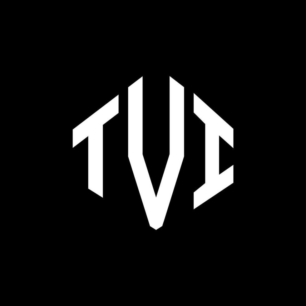 TVI letter logo design with polygon shape. TVI polygon and cube shape logo design. TVI hexagon vector logo template white and black colors. TVI monogram, business and real estate logo.