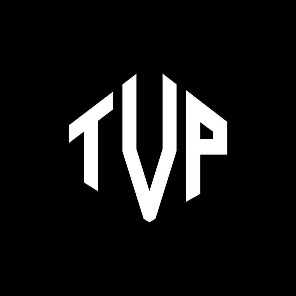 TVP letter logo design with polygon shape. TVP polygon and cube shape logo design. TVP hexagon vector logo template white and black colors. TVP monogram, business and real estate logo.