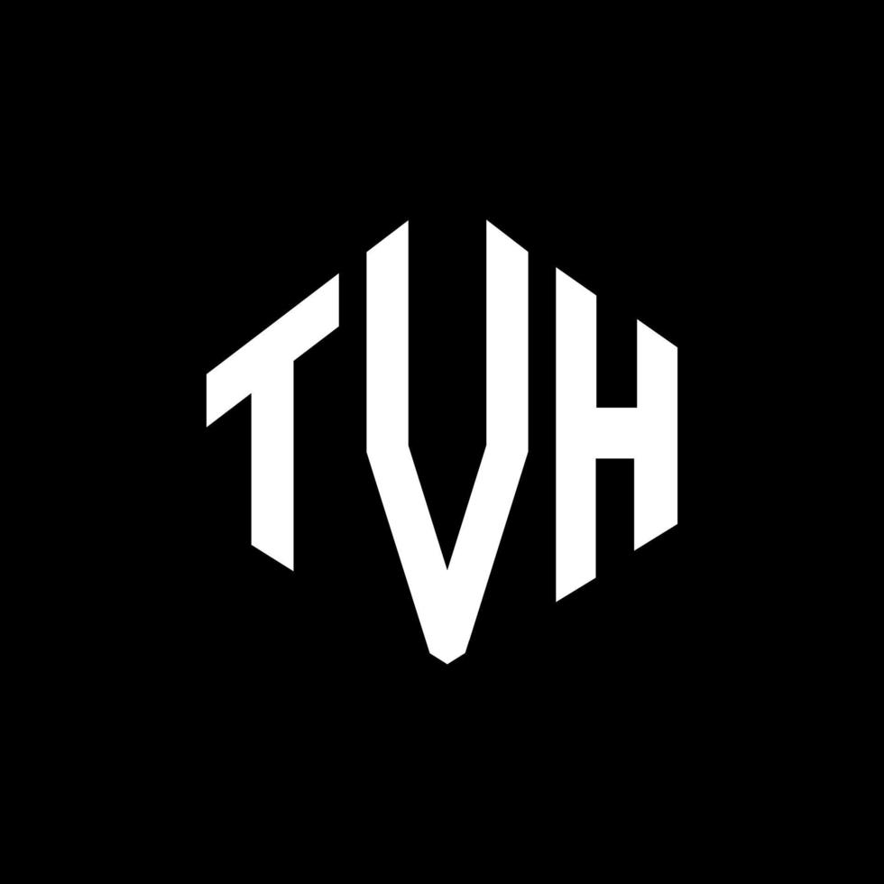 TVH letter logo design with polygon shape. TVH polygon and cube shape logo design. TVH hexagon vector logo template white and black colors. TVH monogram, business and real estate logo.