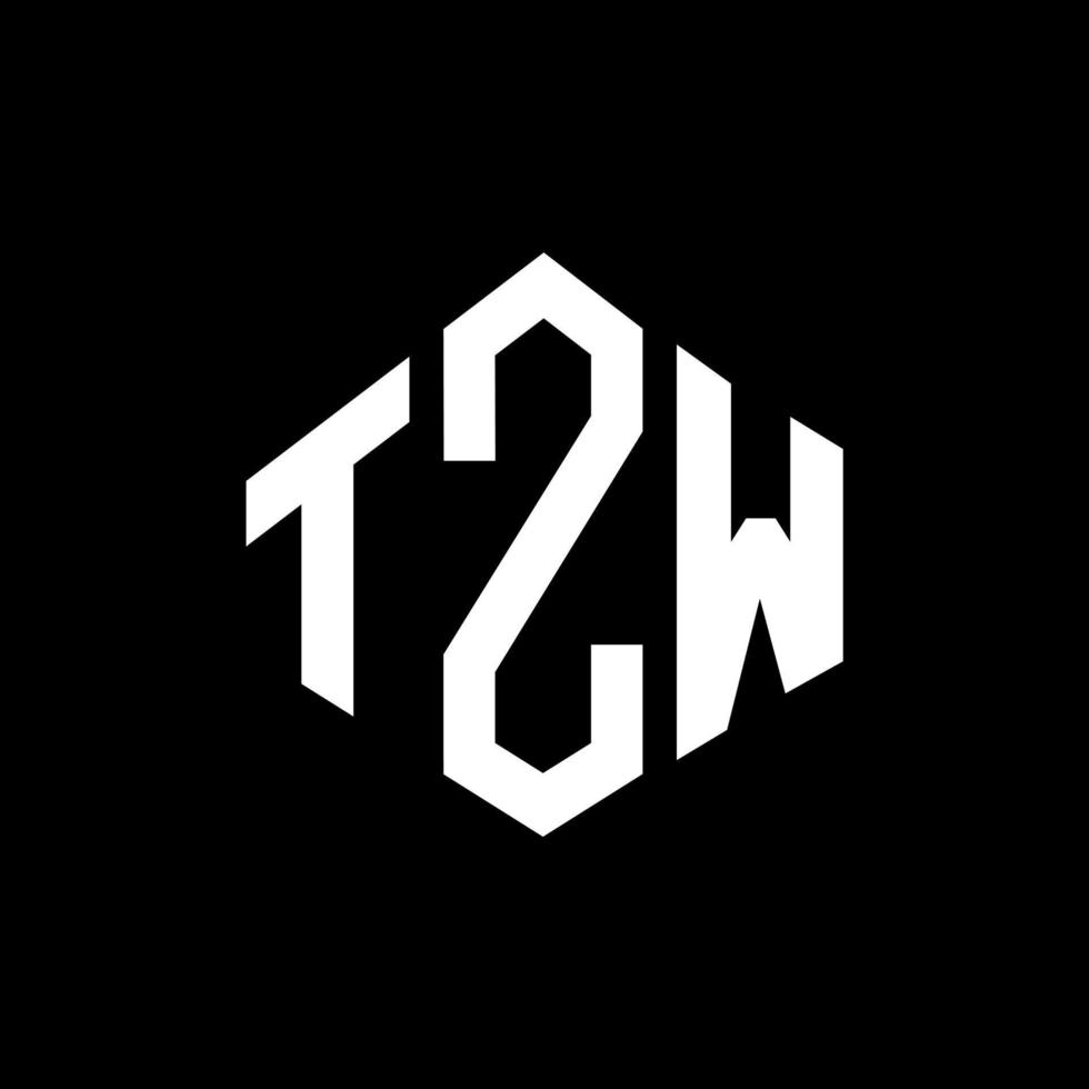 diseño de logotipo de letra tzw con forma de polígono. diseño de logotipo en forma de cubo y polígono tzw. tzw hexágono vector logo plantilla colores blanco y negro. monograma tzw, logotipo comercial y inmobiliario.