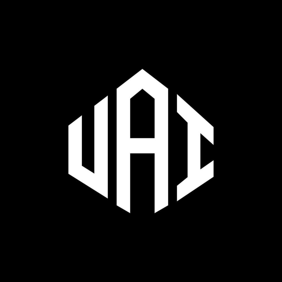 diseño de logotipo de letra uai con forma de polígono. diseño de logotipo en forma de polígono y cubo de uai. plantilla de logotipo de vector hexagonal de uai colores blanco y negro. monograma uai, logotipo empresarial y inmobiliario.