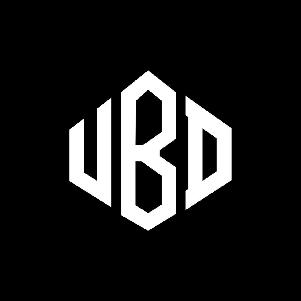 diseño de logotipo de letra ubd con forma de polígono. diseño de logotipo en forma de cubo y polígono ubd. ubd hexagon vector logo plantilla colores blanco y negro. monograma ubd, logotipo empresarial y inmobiliario.