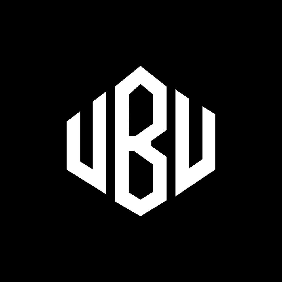 UBU letter logo design with polygon shape. UBU polygon and cube shape logo design. UBU hexagon vector logo template white and black colors. UBU monogram, business and real estate logo.