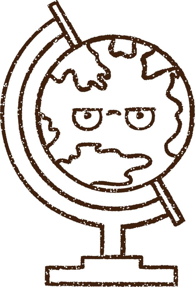 Globe Charcoal Drawing vector