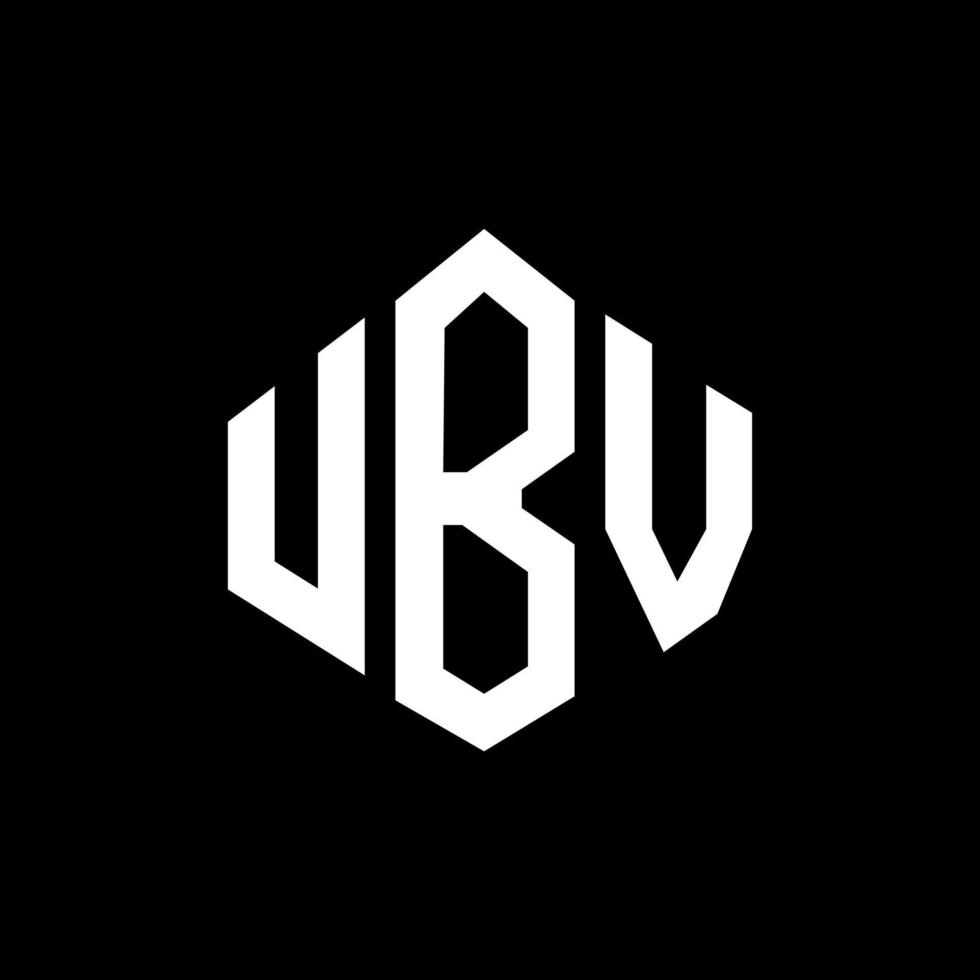 UBV letter logo design with polygon shape. UBV polygon and cube shape logo design. UBV hexagon vector logo template white and black colors. UBV monogram, business and real estate logo.