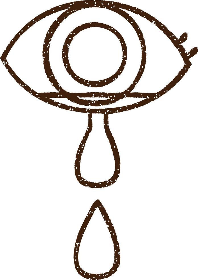 Crying Eye Charcoal Drawing vector