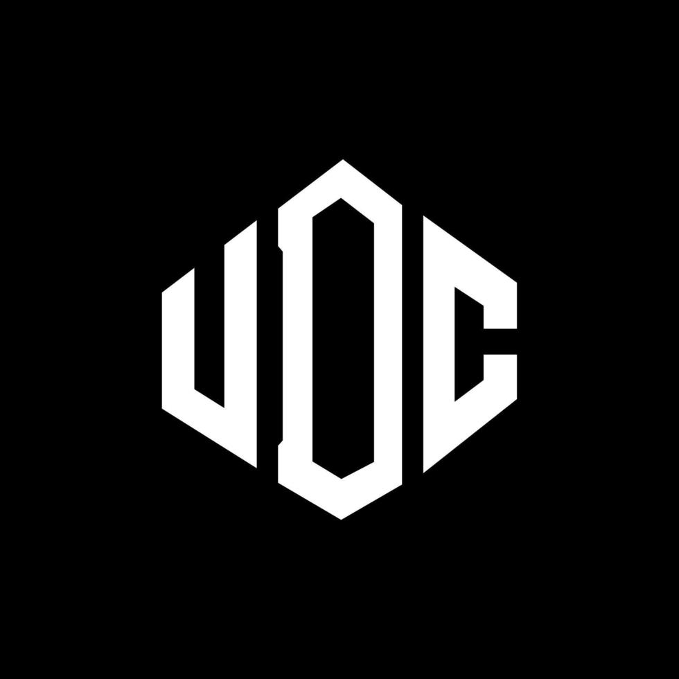 UDC letter logo design with polygon shape UDC polygon and cube shape