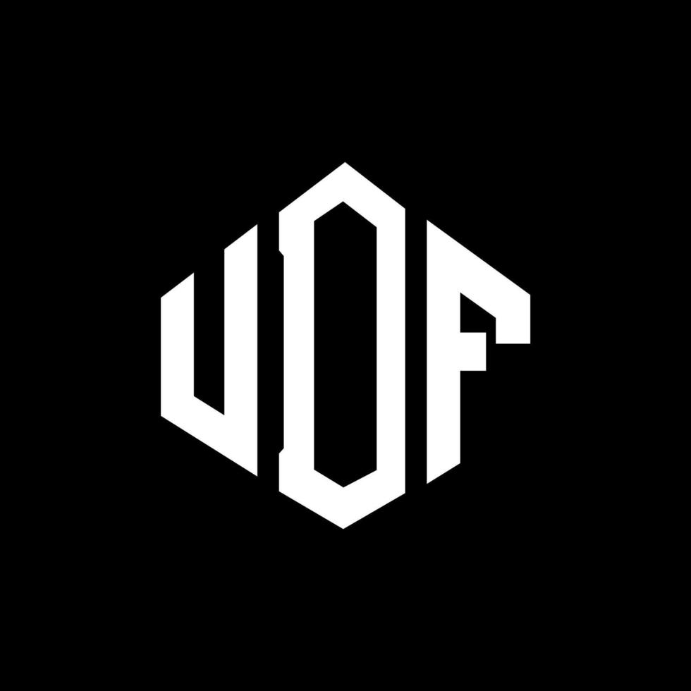 diseño de logotipo de letra udf con forma de polígono. diseño de logotipo en forma de cubo y polígono udf. udf hexágono vector logo plantilla colores blanco y negro. monograma udf, logotipo empresarial y inmobiliario.