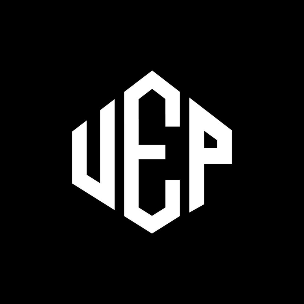 diseño de logotipo de letra uep con forma de polígono. diseño de logotipo en forma de cubo y polígono uep. uep hexágono vector logo plantilla colores blanco y negro. monograma uep, logotipo empresarial y inmobiliario.