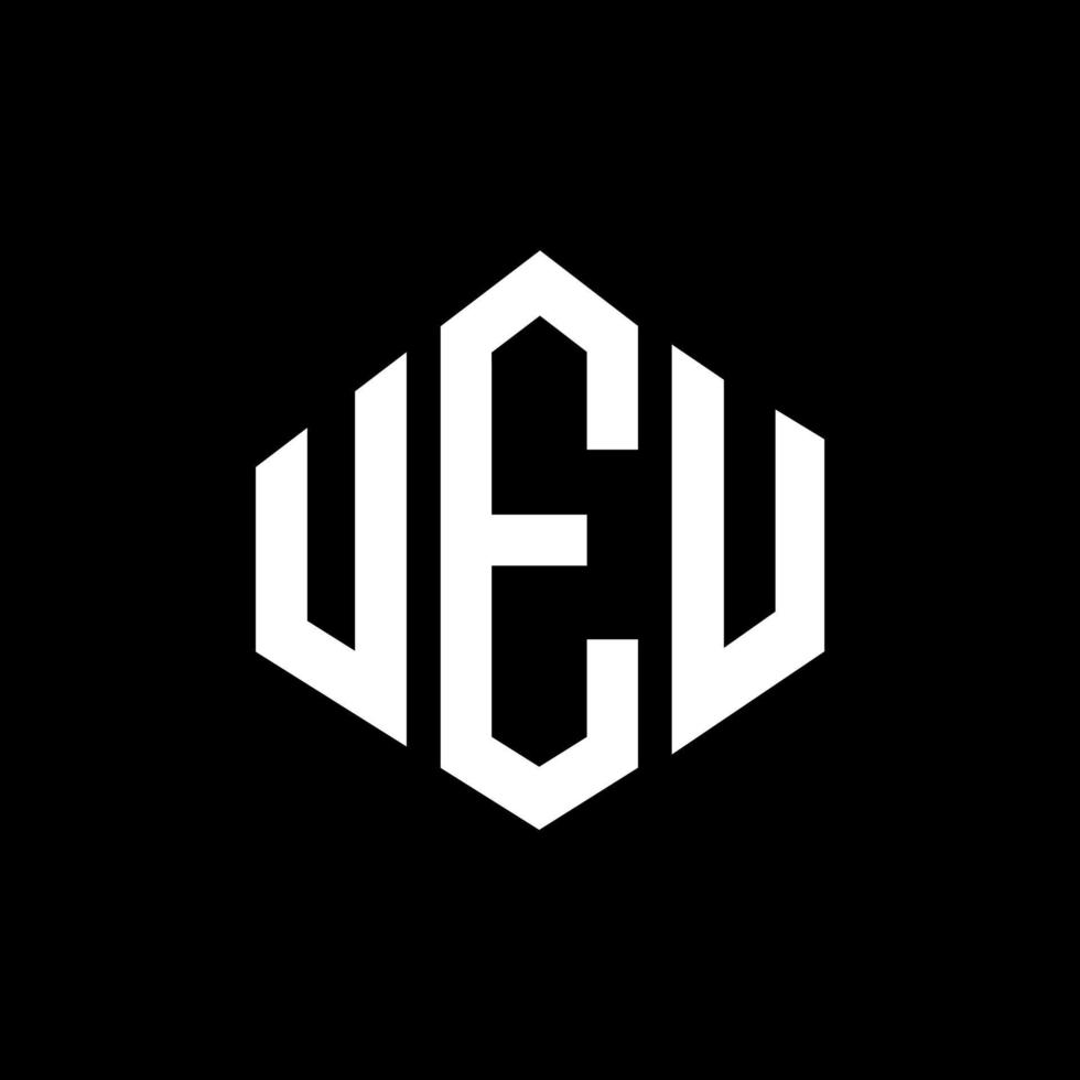 diseño de logotipo de letra ueu con forma de polígono. ueu polígono y diseño de logotipo en forma de cubo. ueu hexágono vector logo plantilla colores blanco y negro. monograma ueu, logotipo comercial e inmobiliario.