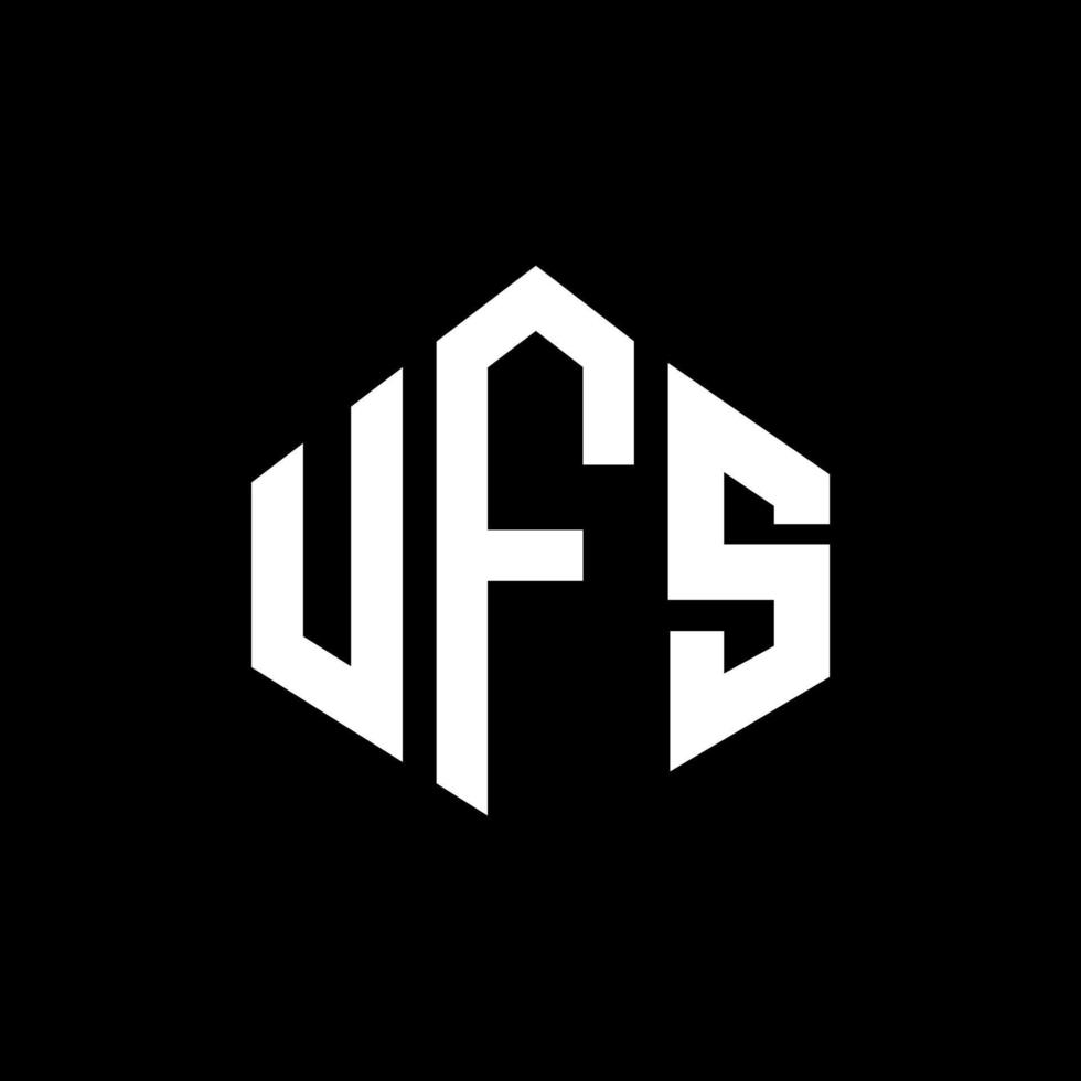 UFS letter logo design with polygon shape. UFS polygon and cube shape logo design. UFS hexagon vector logo template white and black colors. UFS monogram, business and real estate logo.