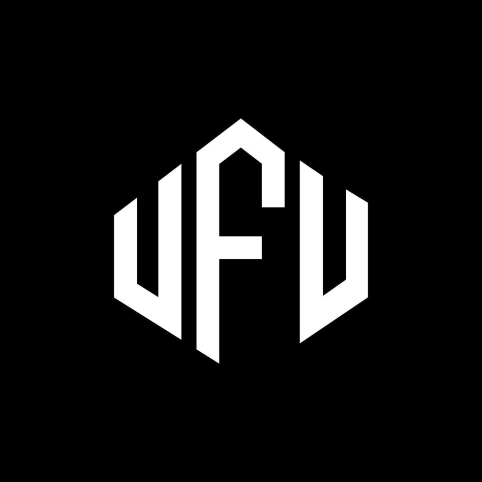 diseño de logotipo de letra ufu con forma de polígono. ufu polígono y diseño de logotipo en forma de cubo. ufu hexágono vector logo plantilla colores blanco y negro. monograma ufu, logotipo comercial y inmobiliario.