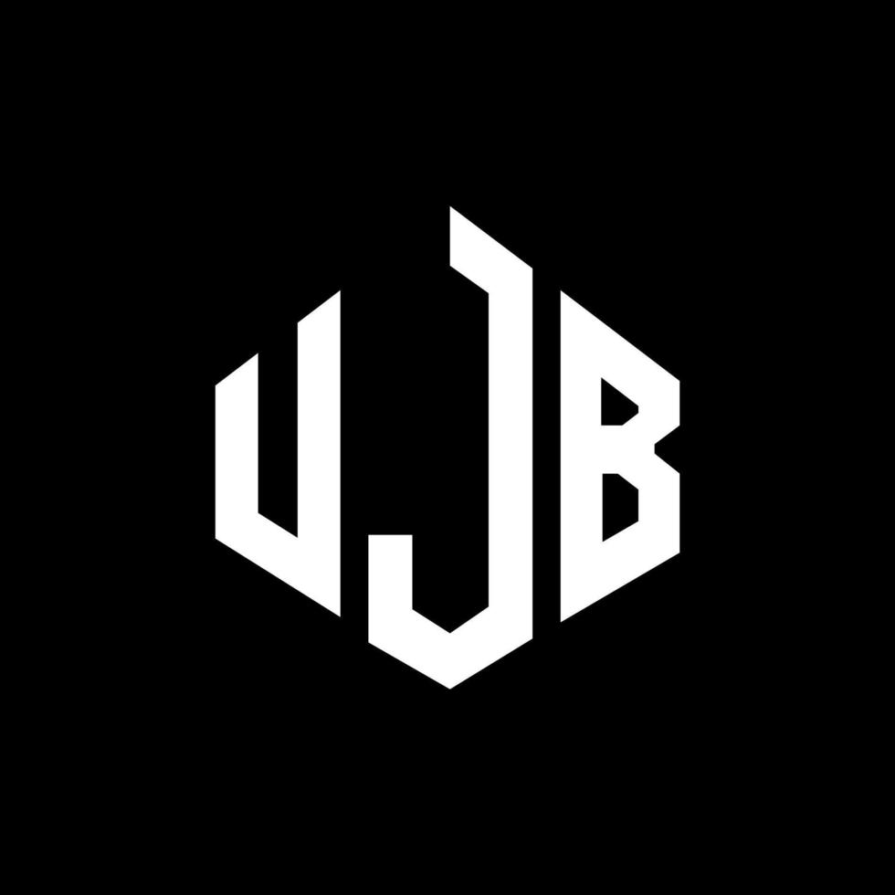 UJB letter logo design with polygon shape. UJB polygon and cube shape logo design. UJB hexagon vector logo template white and black colors. UJB monogram, business and real estate logo.