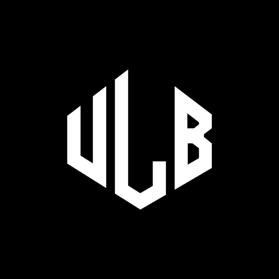 ULB letter logo design with polygon shape. ULB polygon and cube shape logo design. ULB hexagon vector logo template white and black colors. ULB monogram, business and real estate logo.