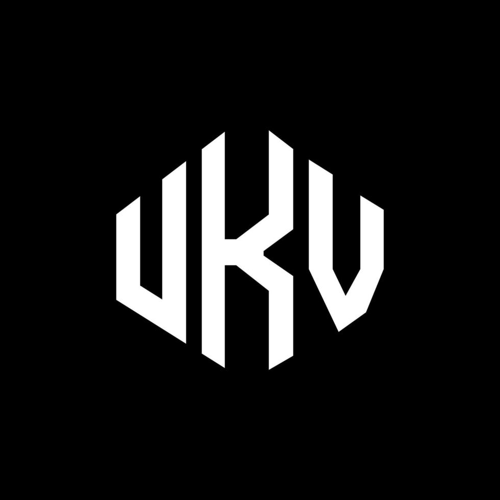 diseño de logotipo de letra ukv con forma de polígono. Diseño de logotipo en forma de cubo y polígono ukv. ukv hexágono vector logo plantilla colores blanco y negro. monograma ukv, logotipo comercial e inmobiliario.