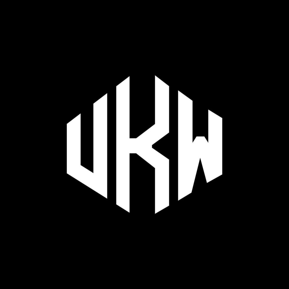 diseño de logotipo de letra ukw con forma de polígono. Diseño de logotipo en forma de cubo y polígono ukw. ukw hexágono vector logo plantilla colores blanco y negro. Monograma ukw, logotipo empresarial y inmobiliario.