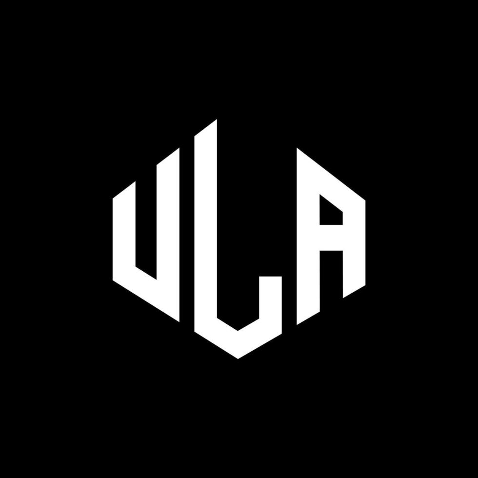 ULA letter logo design with polygon shape. ULA polygon and cube shape