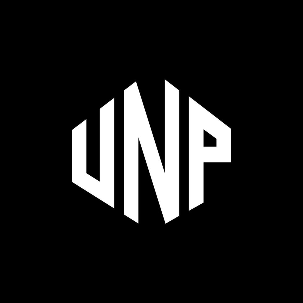 UNP letter logo design with polygon shape. UNP polygon and cube shape logo design. UNP hexagon vector logo template white and black colors. UNP monogram, business and real estate logo.