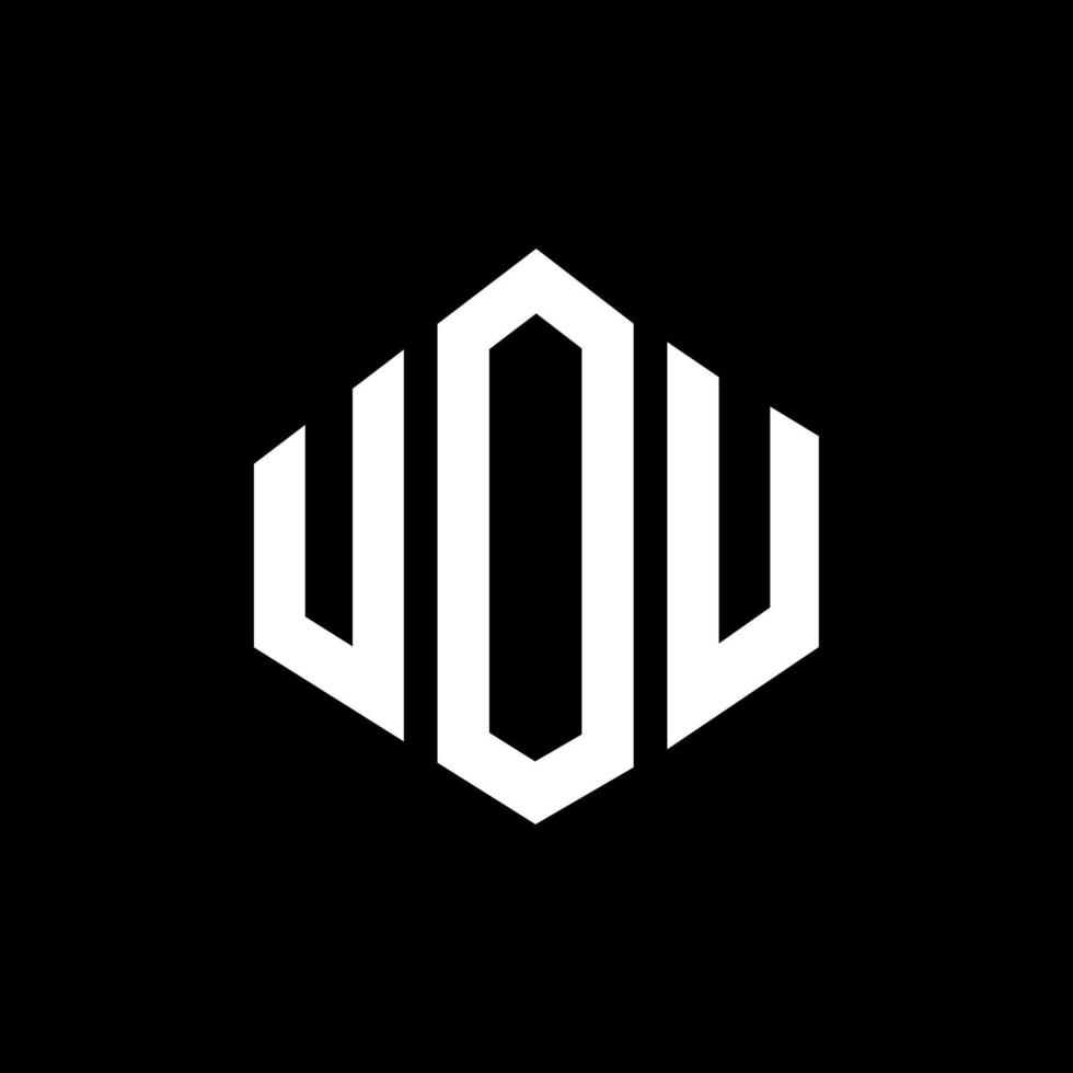 diseño de logotipo de letra uou con forma de polígono. uou polígono y diseño de logotipo en forma de cubo. uou hexágono vector logo plantilla colores blanco y negro. uou monograma, logotipo comercial e inmobiliario.