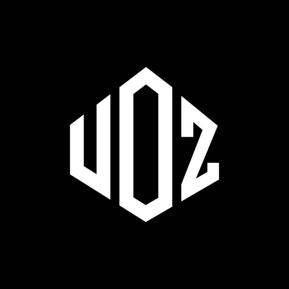 UOZ letter logo design with polygon shape. UOZ polygon and cube shape logo design. UOZ hexagon vector logo template white and black colors. UOZ monogram, business and real estate logo.