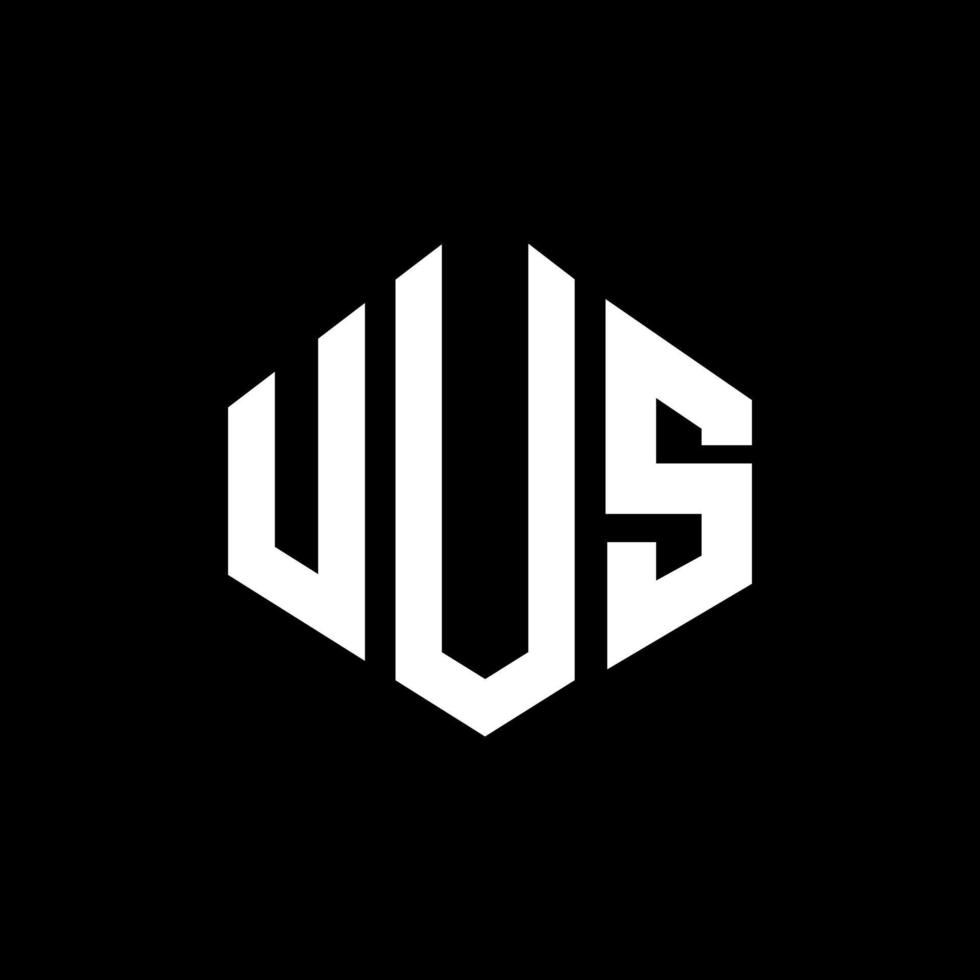 UUS letter logo design with polygon shape. UUS polygon and cube shape logo design. UUS hexagon vector logo template white and black colors. UUS monogram, business and real estate logo.