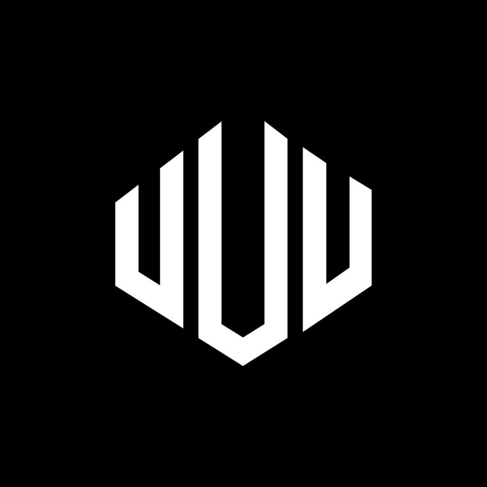 UUU letter logo design with polygon shape. UUU polygon and cube shape logo design. UUU hexagon vector logo template white and black colors. UUU monogram, business and real estate logo.