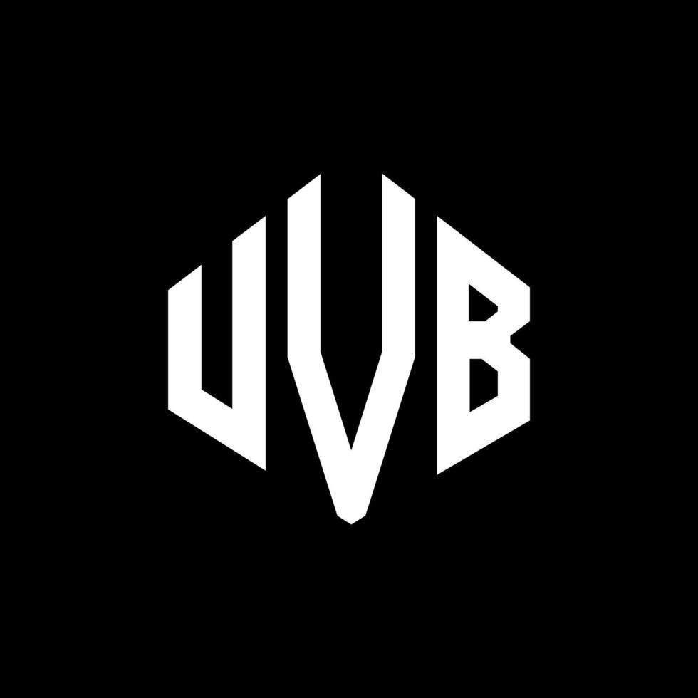 UVB letter logo design with polygon shape. UVB polygon and cube shape logo design. UVB hexagon vector logo template white and black colors. UVB monogram, business and real estate logo.