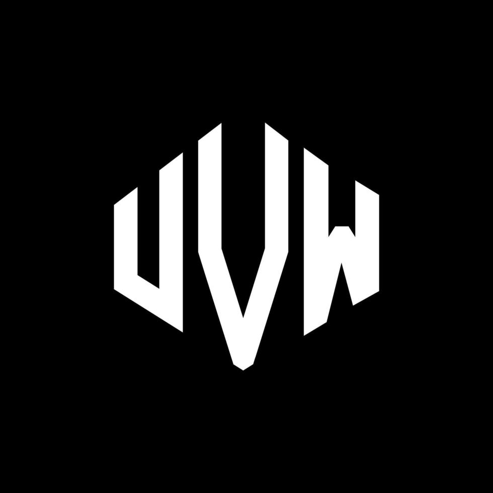 diseño de logotipo de letra uvw con forma de polígono. diseño de logotipo de forma de cubo y polígono uvw. plantilla de logotipo vectorial hexagonal uvw colores blanco y negro. monograma uvw, logotipo comercial e inmobiliario. vector