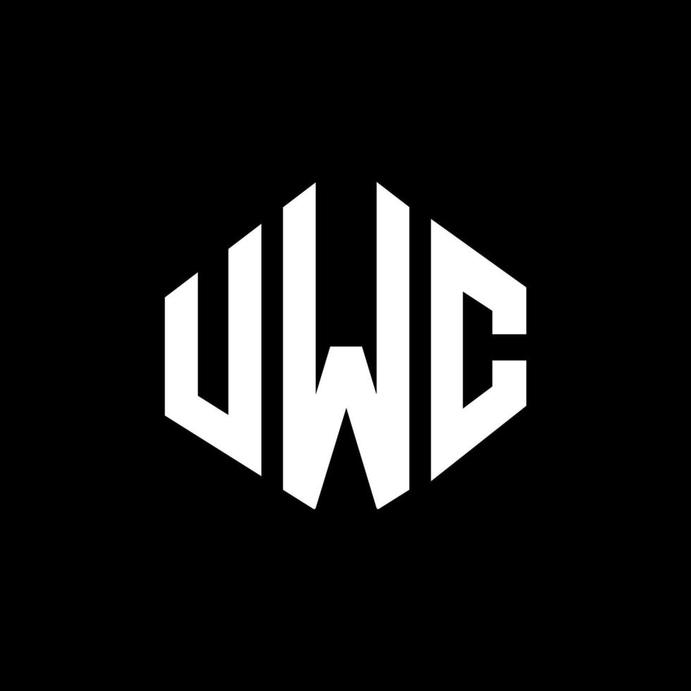 diseño de logotipo de letra uwc con forma de polígono. diseño de logotipo en forma de cubo y polígono uwc. Plantilla de logotipo vectorial hexagonal uwc colores blanco y negro. Monograma uwc, logotipo empresarial y inmobiliario. vector