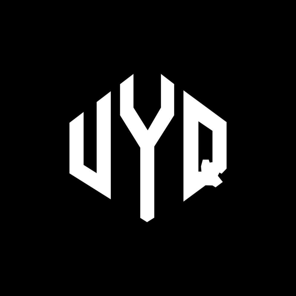 diseño de logotipo de letra uyq con forma de polígono. uyq polígono y diseño de logotipo en forma de cubo. uyq hexágono vector logo plantilla colores blanco y negro. Monograma uyq, logotipo comercial e inmobiliario.