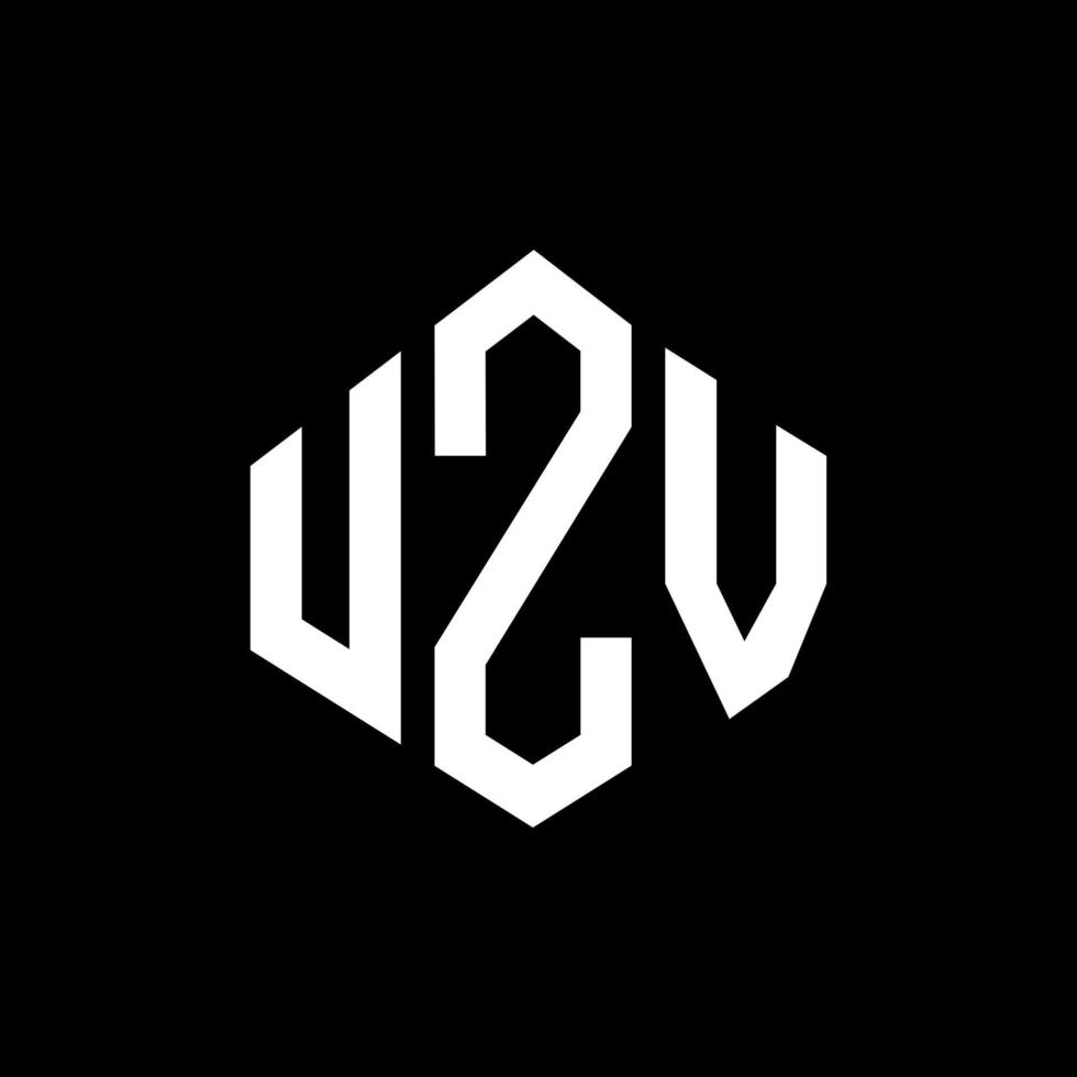 diseño de logotipo de letra uzv con forma de polígono. diseño de logotipo en forma de cubo y polígono uzv. uzv hexágono vector logo plantilla colores blanco y negro. monograma uzv, logotipo empresarial y inmobiliario.